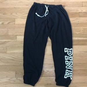 Pink black drawstring sweatpants
